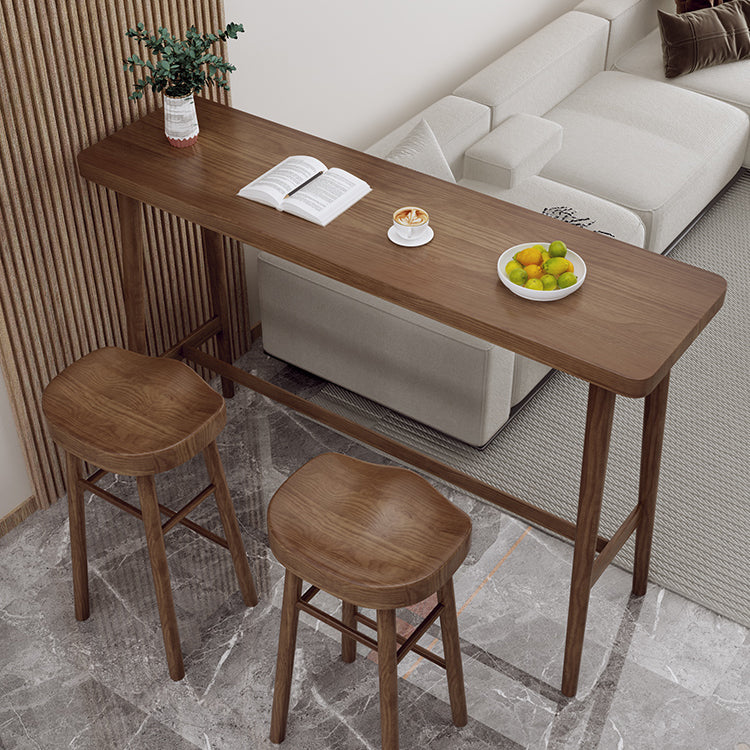 Modern Wooden Bistro Bar Table Rectangle Footrest Bar Table for Living Room Clearhalo 'Bar Furniture' 'Bar Tables' 'bar_tables' 'furn' 'furn_bar_tables' 'Furniture' 'Kitchen & Dining Furniture' 6912754