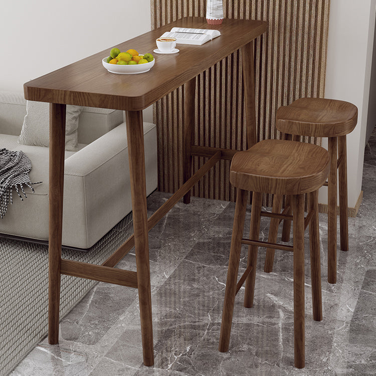 Modern Wooden Bistro Bar Table Rectangle Footrest Bar Table for Living Room Clearhalo 'Bar Furniture' 'Bar Tables' 'bar_tables' 'furn' 'furn_bar_tables' 'Furniture' 'Kitchen & Dining Furniture' 6912762