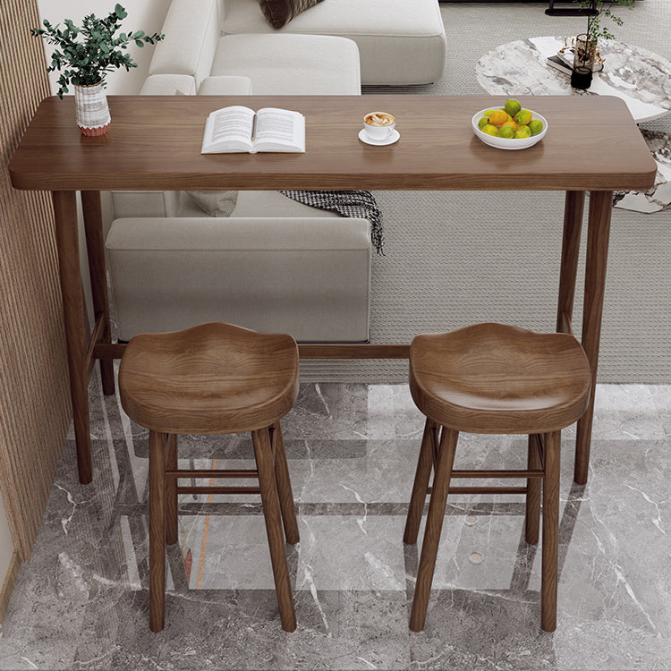 Modern Wooden Bistro Bar Table Rectangle Footrest Bar Table for Living Room Clearhalo 'Bar Furniture' 'Bar Tables' 'bar_tables' 'furn' 'furn_bar_tables' 'Furniture' 'Kitchen & Dining Furniture' 6912763