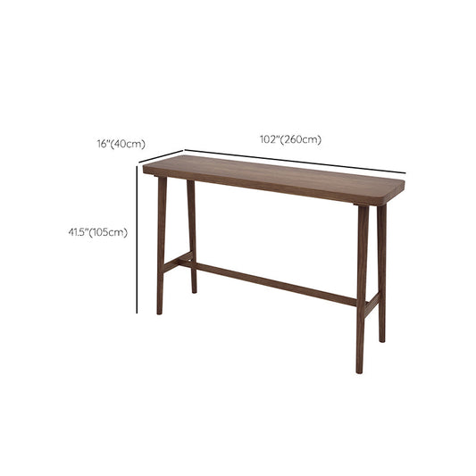 Moderne Holzbistro -Bar Tisch Rechteck Fußstützenstange für Wohnzimmer