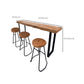 Industrial Style Bistro Bar Table Rectangle Wooden Bar Table for Dining Room