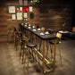Industrial Bistro Bar Table Rectangle Solid Wood Bar Table with Gold Frame Clearhalo 'Bar Furniture' 'Bar Tables' 'bar_tables' 'furn' 'furn_bar_tables' 'Furniture' 'Kitchen & Dining Furniture' 6912807
