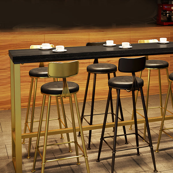 Industrial Bistro Bar Table Rectangle Solid Wood Bar Table with Gold Frame Clearhalo 'Bar Furniture' 'Bar Tables' 'bar_tables' 'furn' 'furn_bar_tables' 'Furniture' 'Kitchen & Dining Furniture' 6912811
