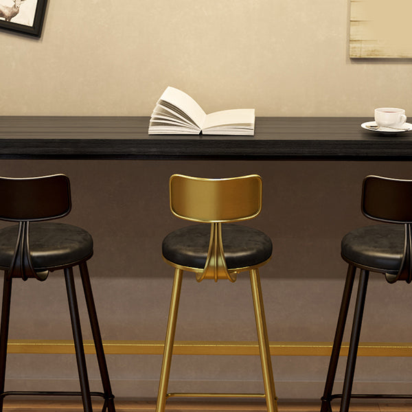 Industrial Bistro Bar Table Rectangle Solid Wood Bar Table with Gold Frame Clearhalo 'Bar Furniture' 'Bar Tables' 'bar_tables' 'furn' 'furn_bar_tables' 'Furniture' 'Kitchen & Dining Furniture' 6912812
