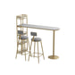 Faux Marble Bistro Bar Table Rectangle Metal Base Bar Table with Storage Gold Without Chairs Clearhalo 'Bar Furniture' 'Bar Tables' 'bar_tables' 'furn' 'furn_bar_tables' 'Furniture' 'Kitchen & Dining Furniture' 6912825