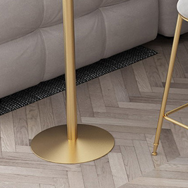 Faux Marble Bistro Bar Table Rectangle Metal Base Bar Table with Storage Clearhalo 'Bar Furniture' 'Bar Tables' 'bar_tables' 'furn' 'furn_bar_tables' 'Furniture' 'Kitchen & Dining Furniture' 6912826