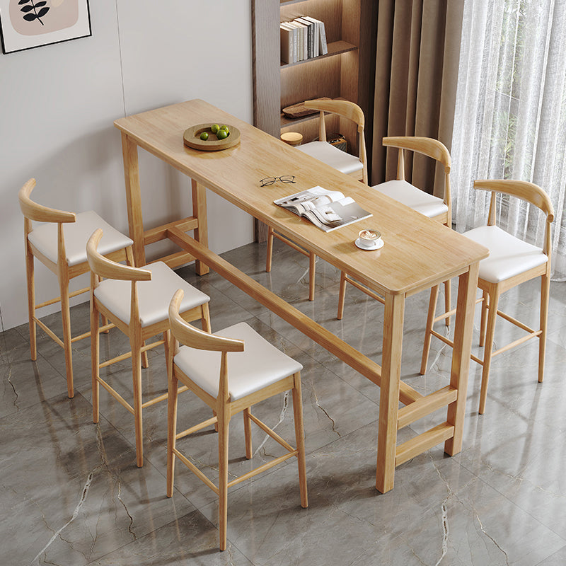 Modern Style Bistro Bar Table Rectangle Solid Wood Bar Table for Home Natural Without Chairs Clearhalo 'Bar Furniture' 'Bar Tables' 'bar_tables' 'furn' 'furn_bar_tables' 'Furniture' 'Kitchen & Dining Furniture' 6912837