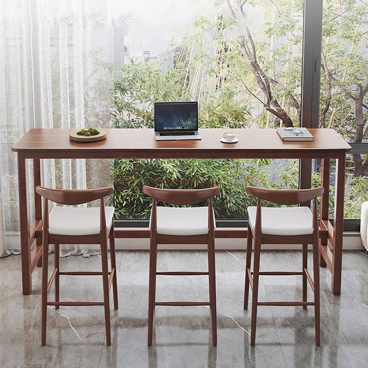 Modern Style Bistro Bar Table Rectangle Solid Wood Bar Table for Home Clearhalo 'Bar Furniture' 'Bar Tables' 'bar_tables' 'furn' 'furn_bar_tables' 'Furniture' 'Kitchen & Dining Furniture' 6912845