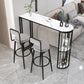 Modern Sintered Stone Bistro Bar Table Metal Base Bar Table with Storage for Home White-Black Without Chairs Clearhalo 'Bar Furniture' 'Bar Tables' 'bar_tables' 'furn' 'furn_bar_tables' 'Furniture' 'Kitchen & Dining Furniture' 6912865