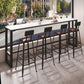 Modern Sintered Stone Bistro Bar Table Rectangle Metal Base Bar Table with Footrest Clearhalo 'Bar Furniture' 'Bar Tables' 'bar_tables' 'furn' 'furn_bar_tables' 'Furniture' 'Kitchen & Dining Furniture' 6912887