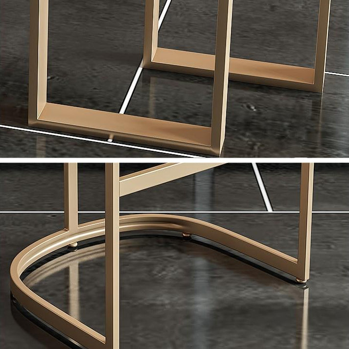 Glam Faux Marble Bistro Bar Table Rectangle Metal Base Bar Table Clearhalo 'Bar Furniture' 'Bar Tables' 'bar_tables' 'furn' 'furn_bar_tables' 'Furniture' 'Kitchen & Dining Furniture' 6912902