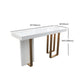 Glam Faux Marble Bistro Bar Table Rectangle Metal Base Bar Table Clearhalo 'Bar Furniture' 'Bar Tables' 'bar_tables' 'furn' 'furn_bar_tables' 'Furniture' 'Kitchen & Dining Furniture' 6912907