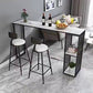 Glam Faux Marble Bistro Bar Table Rectangle Metal Base Bar Table with Storage Clearhalo 'Bar Furniture' 'Bar Tables' 'bar_tables' 'furn' 'furn_bar_tables' 'Furniture' 'Kitchen & Dining Furniture' 6912919