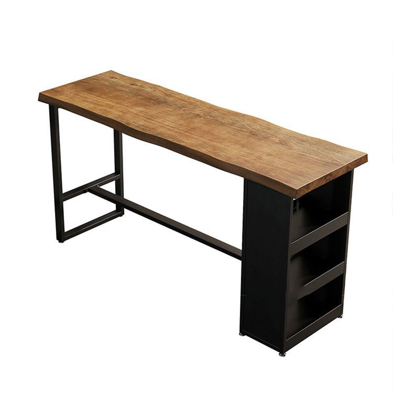 Industrial Style Bistro Bar Table Rectangle Wood Bar Table with Storage Without Chairs Clearhalo 'Bar Furniture' 'Bar Tables' 'bar_tables' 'furn' 'furn_bar_tables' 'Furniture' 'Kitchen & Dining Furniture' 6912948