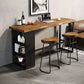 Industrial Style Bistro Bar Table Rectangle Wood Bar Table with Storage Clearhalo 'Bar Furniture' 'Bar Tables' 'bar_tables' 'furn' 'furn_bar_tables' 'Furniture' 'Kitchen & Dining Furniture' 6912951