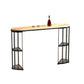 Glam Sintered Stone Bistro Bar Table Oval Metal Base Bar Table with Storage White-Black Without Chairs Clearhalo 'Bar Furniture' 'Bar Tables' 'bar_tables' 'furn' 'furn_bar_tables' 'Furniture' 'Kitchen & Dining Furniture' 6912959