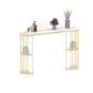Glam Sintered Stone Bistro Bar Table Oval Metal Base Bar Table with Storage White-Gold Without Chairs Clearhalo 'Bar Furniture' 'Bar Tables' 'bar_tables' 'furn' 'furn_bar_tables' 'Furniture' 'Kitchen & Dining Furniture' 6912960