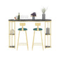 Glam Sintered Stone Bistro Bar Table Oval Metal Base Bar Table with Storage Clearhalo 'Bar Furniture' 'Bar Tables' 'bar_tables' 'furn' 'furn_bar_tables' 'Furniture' 'Kitchen & Dining Furniture' 6912967