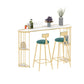 Glam Sintered Stone Bistro Bar Table Oval Metal Base Bar Table with Storage Clearhalo 'Bar Furniture' 'Bar Tables' 'bar_tables' 'furn' 'furn_bar_tables' 'Furniture' 'Kitchen & Dining Furniture' 6912968
