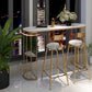 Glam Sintered Stone Bistro Bar Table Oval Metal Base Bar Table with Storage Clearhalo 'Bar Furniture' 'Bar Tables' 'bar_tables' 'furn' 'furn_bar_tables' 'Furniture' 'Kitchen & Dining Furniture' 6912969