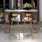 Glam Sintered Stone Bistro Bar Table Oval Metal Base Bar Table with Storage Clearhalo 'Bar Furniture' 'Bar Tables' 'bar_tables' 'furn' 'furn_bar_tables' 'Furniture' 'Kitchen & Dining Furniture' 6912973
