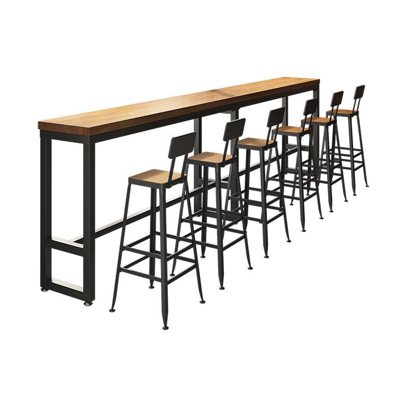 Rectangular Bar Height Table Industrial Style Bar Table with Trestle Base Clearhalo 'Bar Furniture' 'Bar Tables' 'bar_tables' 'furn' 'furn_bar_tables' 'Furniture' 'Kitchen & Dining Furniture' 6913049