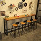 Table de bar industrielle à hauteur de table de pub en bois massif pour utilisation sur patio