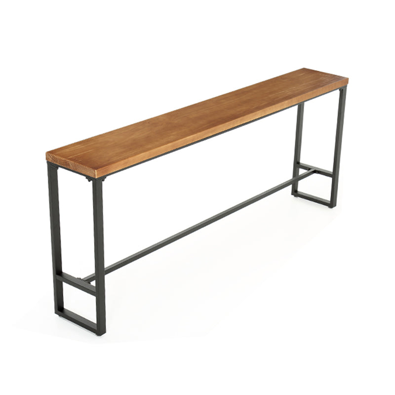 Table de bar industrielle à hauteur de table de pub en bois massif pour utilisation sur patio