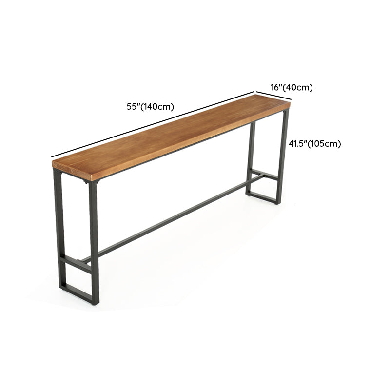 Table de bar industrielle à hauteur de table de pub en bois massif pour utilisation sur patio