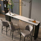 Industrial Style Bar Table Stone Top Bistro Table with Black Base Clearhalo 'Bar Furniture' 'Bar Tables' 'bar_tables' 'furn' 'furn_bar_tables' 'Furniture' 'Kitchen & Dining Furniture' 6913073