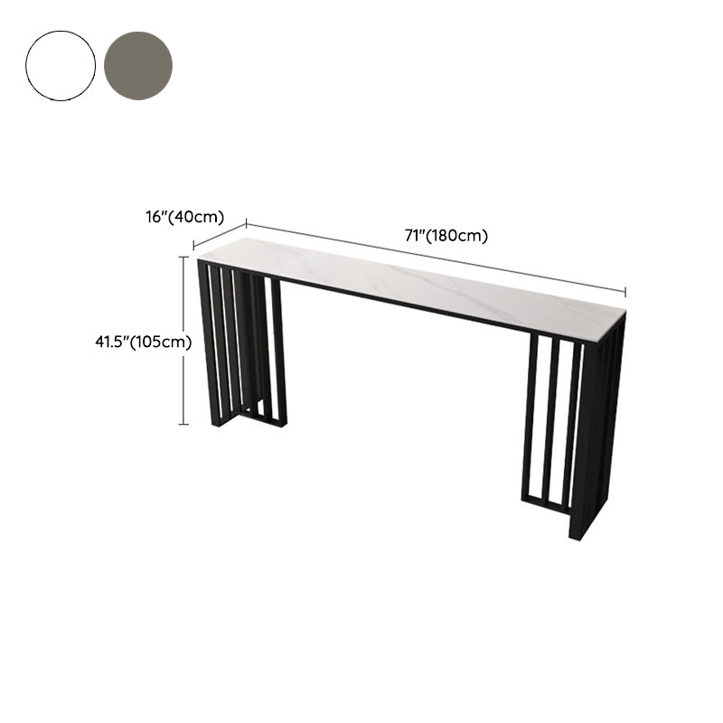 Industrial Style Bar Table Stone Top Bistro Table with Black Base Clearhalo 'Bar Furniture' 'Bar Tables' 'bar_tables' 'furn' 'furn_bar_tables' 'Furniture' 'Kitchen & Dining Furniture' 6913088