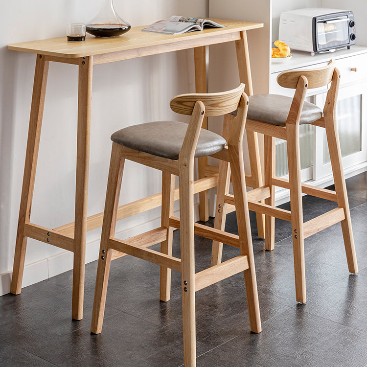 Modern Style Bistro Bar Table Rectangle Solid Wood Bar Table with Footrest Clearhalo 'Bar Furniture' 'Bar Tables' 'bar_tables' 'furn' 'furn_bar_tables' 'Furniture' 'Kitchen & Dining Furniture' 6913122