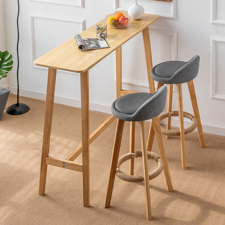 Modern Style Bistro Bar Table Rectangle Solid Wood Bar Table with Footrest Clearhalo 'Bar Furniture' 'Bar Tables' 'bar_tables' 'furn' 'furn_bar_tables' 'Furniture' 'Kitchen & Dining Furniture' 6913123