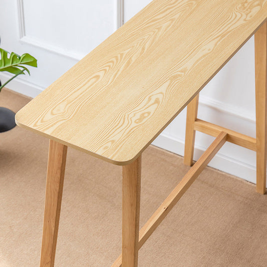 Modern Style Bistro Bar Table Rectangle Solid Wood Bar Table with Footrest Clearhalo 'Bar Furniture' 'Bar Tables' 'bar_tables' 'furn' 'furn_bar_tables' 'Furniture' 'Kitchen & Dining Furniture' 6913125