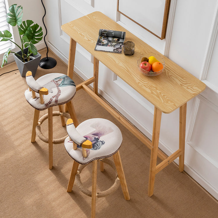 Modern Style Bistro Bar Table Rectangle Solid Wood Bar Table with Footrest Clearhalo 'Bar Furniture' 'Bar Tables' 'bar_tables' 'furn' 'furn_bar_tables' 'Furniture' 'Kitchen & Dining Furniture' 6913131