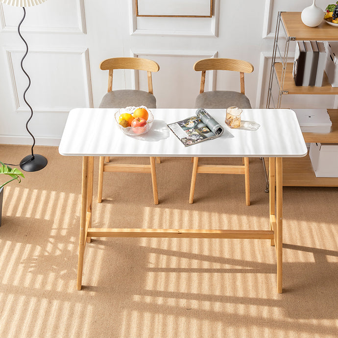 Modern Style Bistro Bar Table Rectangle Solid Wood Bar Table with Footrest Clearhalo 'Bar Furniture' 'Bar Tables' 'bar_tables' 'furn' 'furn_bar_tables' 'Furniture' 'Kitchen & Dining Furniture' 6913133