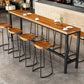 Industrial Wood Bistro Bar Table Rectangle Metal Base Bar Table with Footrest Clearhalo 'Bar Furniture' 'Bar Tables' 'bar_tables' 'furn' 'furn_bar_tables' 'Furniture' 'Kitchen & Dining Furniture' 6913136