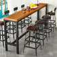 Industrial Wood Bistro Bar Table Rectangle Metal Base Bar Table with Footrest Clearhalo 'Bar Furniture' 'Bar Tables' 'bar_tables' 'furn' 'furn_bar_tables' 'Furniture' 'Kitchen & Dining Furniture' 6913137