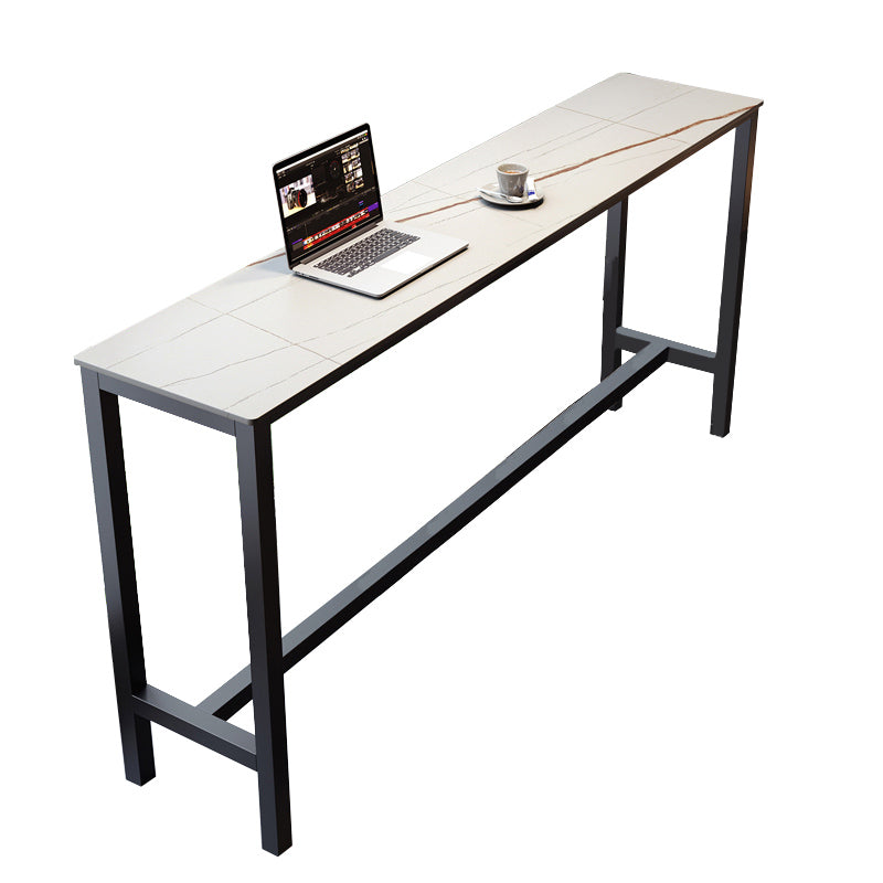 Industrial Bar-height Table Stone Top Pub Table with Black Base Clearhalo 'Bar Furniture' 'Bar Tables' 'bar_tables' 'furn' 'furn_bar_tables' 'Furniture' 'Kitchen & Dining Furniture' 6913180