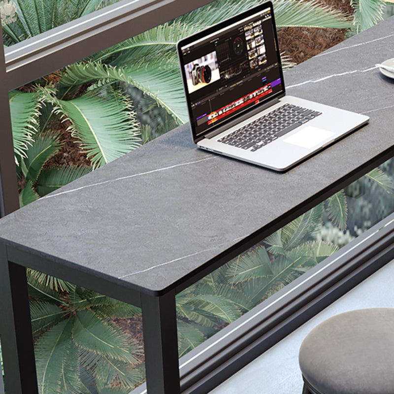 Industrial Bar-height Table Stone Top Pub Table with Black Base Clearhalo 'Bar Furniture' 'Bar Tables' 'bar_tables' 'furn' 'furn_bar_tables' 'Furniture' 'Kitchen & Dining Furniture' 6913185