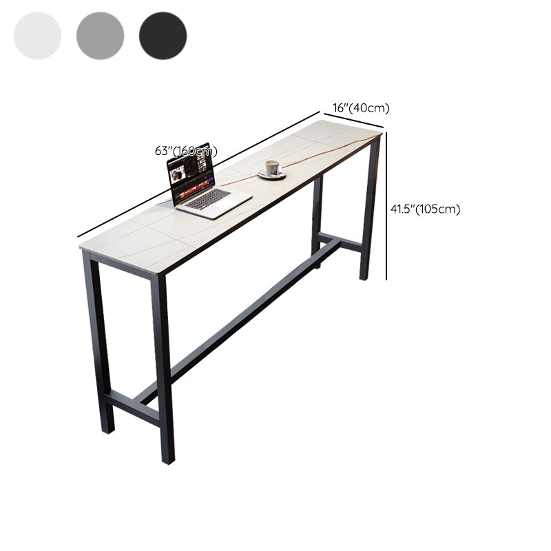 Industrial Bar-height Table Stone Top Pub Table with Black Base Clearhalo 'Bar Furniture' 'Bar Tables' 'bar_tables' 'furn' 'furn_bar_tables' 'Furniture' 'Kitchen & Dining Furniture' 6913191