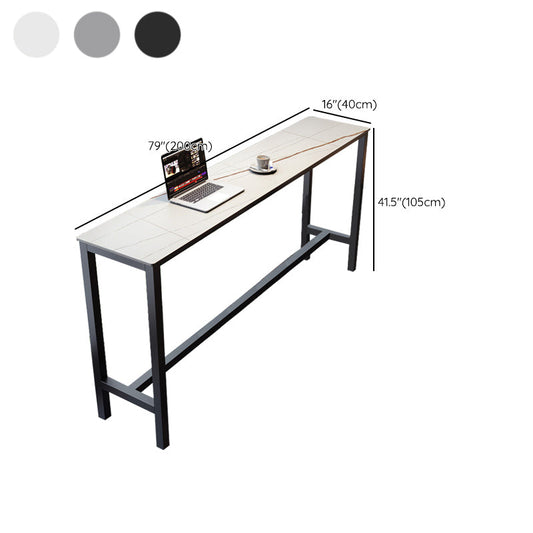 Industrial Bar-height Table Stone Top Pub Table with Black Base Clearhalo 'Bar Furniture' 'Bar Tables' 'bar_tables' 'furn' 'furn_bar_tables' 'Furniture' 'Kitchen & Dining Furniture' 6913193