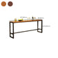 Mesa de bar industrial para vino, mesa de bistró con tapa de madera maciza y base negra