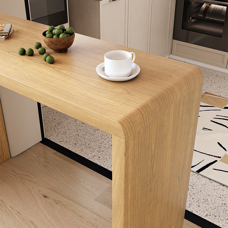 Moderner Bartisch, rechteckiger Bar-Esstisch aus massivem Holz mit doppeltem Sockel