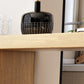 Moderner Bartisch, rechteckiger Bar-Esstisch aus massivem Holz mit doppeltem Sockel