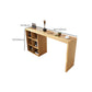 Moderner Bartisch, rechteckiger Bar-Esstisch aus massivem Holz mit doppeltem Sockel