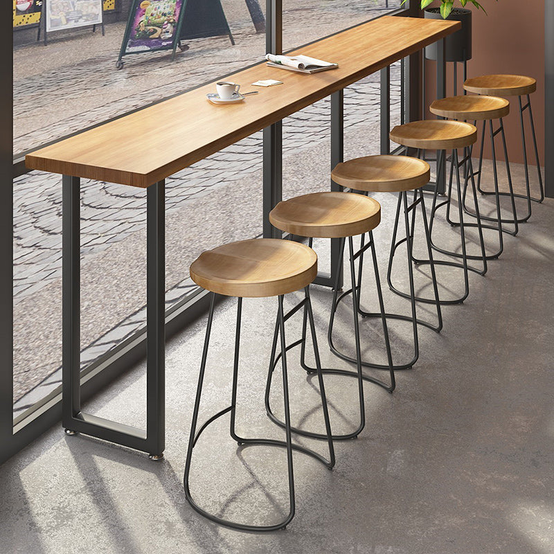 Industrial Style Bar Table Solid Wood Rectangle Bistro Bar Desk Clearhalo 'Bar Furniture' 'Bar Tables' 'bar_tables' 'furn' 'furn_bar_tables' 'Furniture' 'Kitchen & Dining Furniture' 6913263