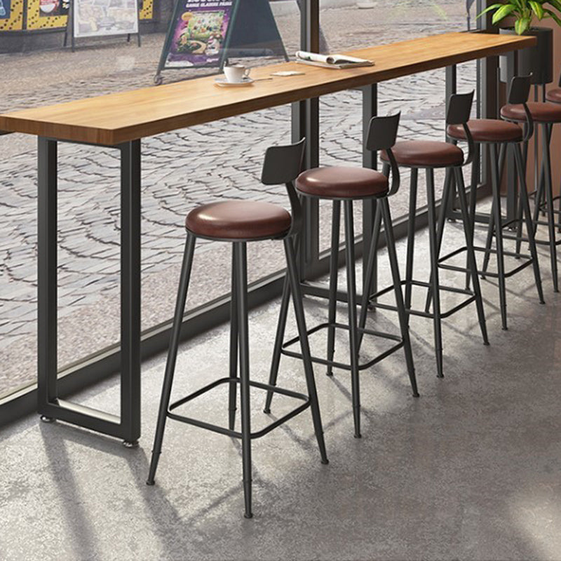 Industrial Style Bar Table Solid Wood Rectangle Bistro Bar Desk Clearhalo 'Bar Furniture' 'Bar Tables' 'bar_tables' 'furn' 'furn_bar_tables' 'Furniture' 'Kitchen & Dining Furniture' 6913266
