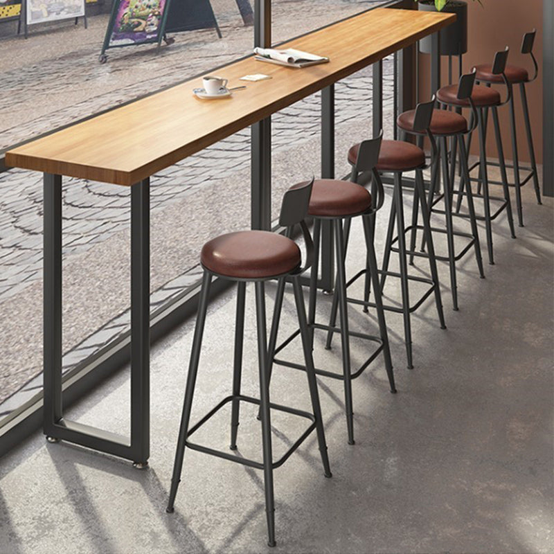 Industrial Style Bar Table Solid Wood Rectangle Bistro Bar Desk Clearhalo 'Bar Furniture' 'Bar Tables' 'bar_tables' 'furn' 'furn_bar_tables' 'Furniture' 'Kitchen & Dining Furniture' 6913269