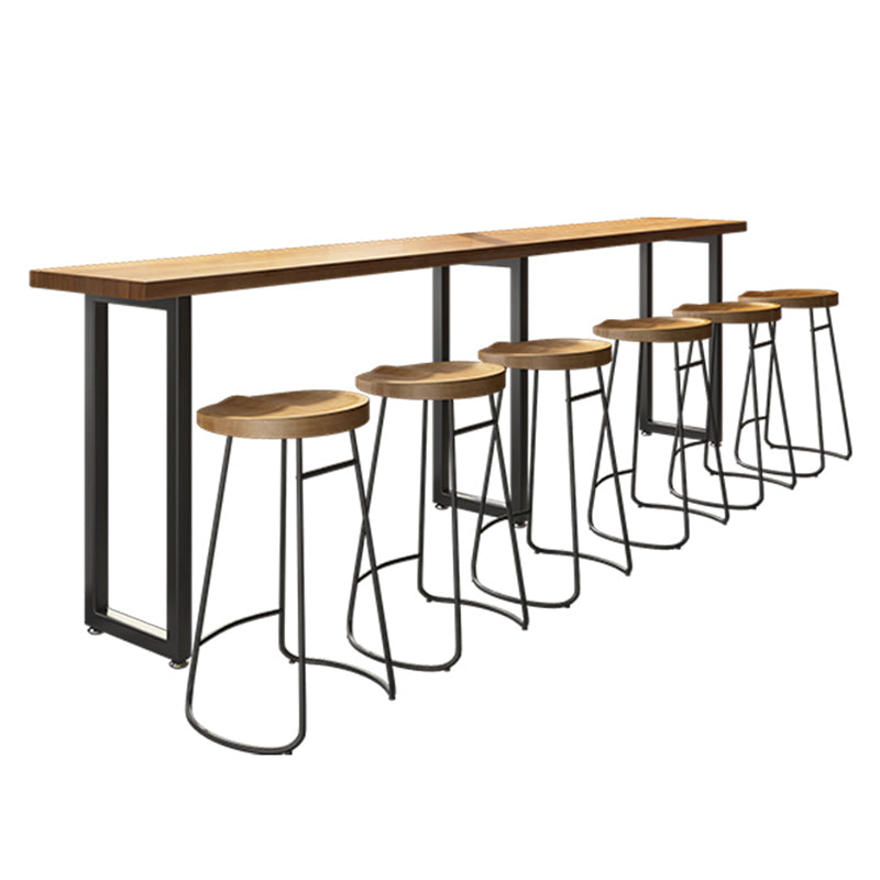Industrial Style Bar Table Solid Wood Rectangle Bistro Bar Desk Clearhalo 'Bar Furniture' 'Bar Tables' 'bar_tables' 'furn' 'furn_bar_tables' 'Furniture' 'Kitchen & Dining Furniture' 6913272